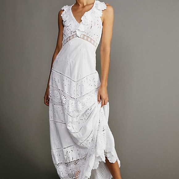 LoveShackFancy Dresses & Skirts - LoveShackFancy Dress NWT True White Hasina Gown